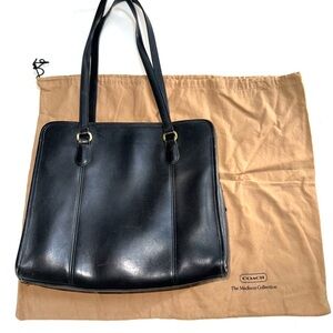 Vintage Coach Compartment tote L8C-9872 Black Leather 1980’s 90’s